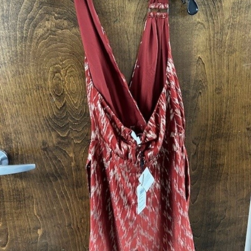 Red Patterned Sleeveless Dress